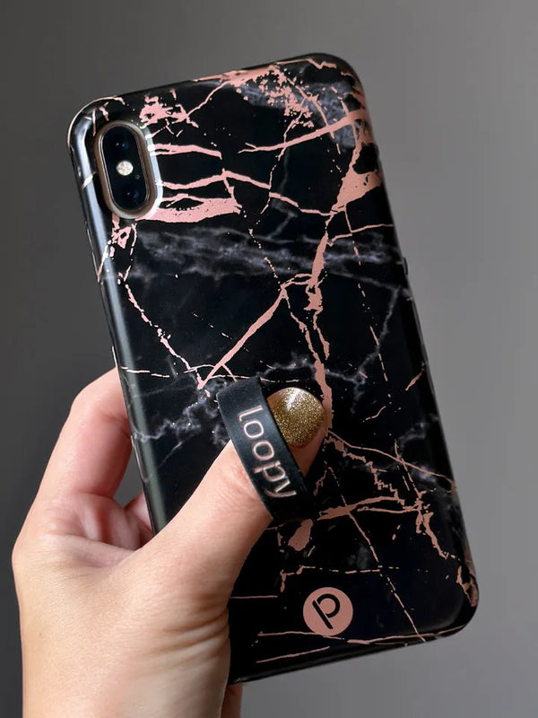 Black Rose Marble Metallic